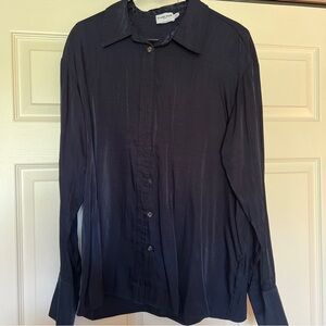 Claire rose x NAKD navy blue button up shirt size 38
